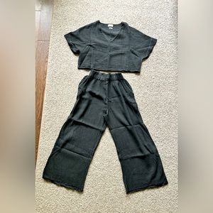 Black crinkle cotton set by Pokoloko O/S